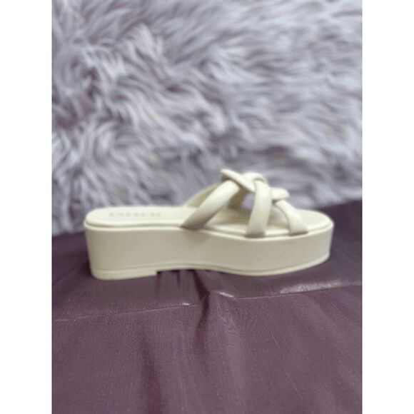 COACH Women's Everette Leather Slip On Sandals - Chalk 9.5B - Picture 2 of 11